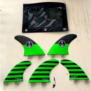Captain Fin Company CF 5 Medium M Thruster Quad Five Fun set Twin Tab FCS Fins